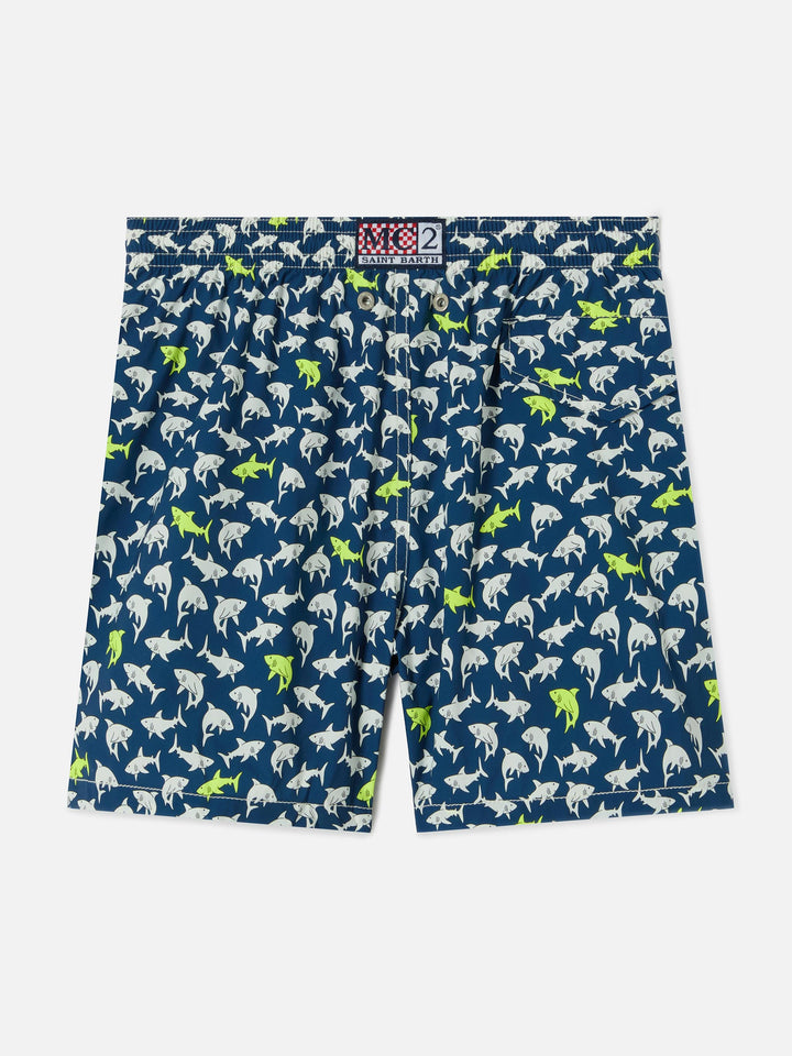 Jean Lighting Stretch swim shorts with all-over sharks print