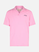 Man pink terry polo shirt Jeremy