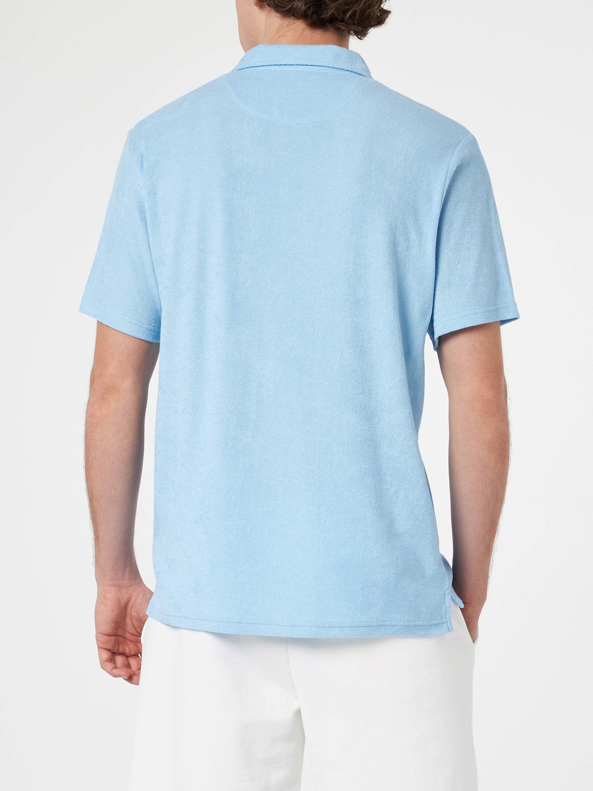 Man light blue terry polo shirt Jeremy - MC2 Saint Barth