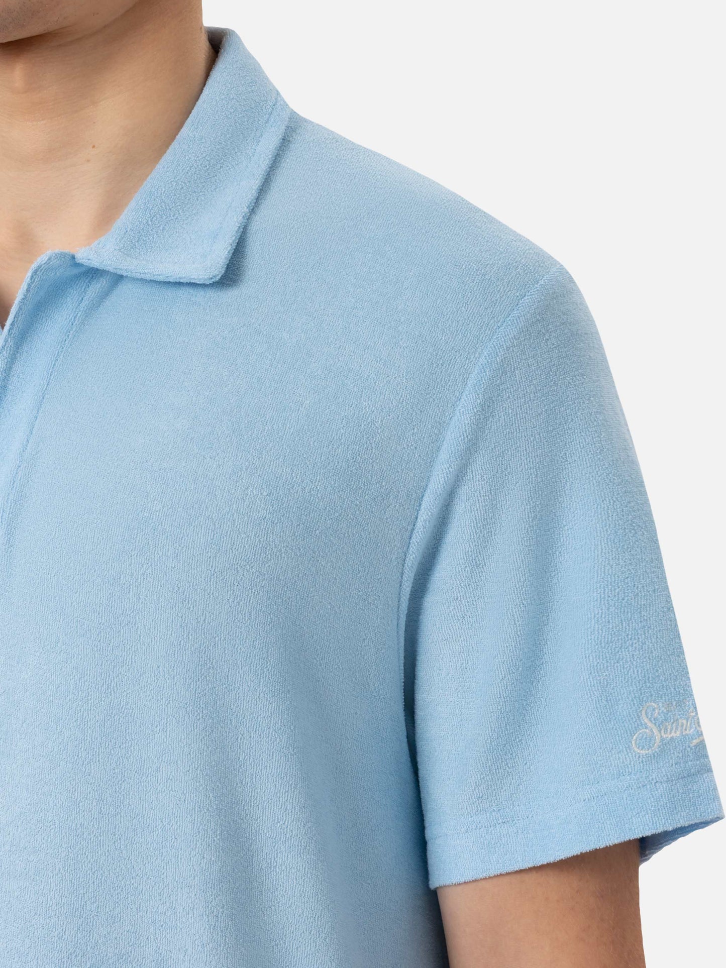 Jeremy hellblaues Frottee-Poloshirt
