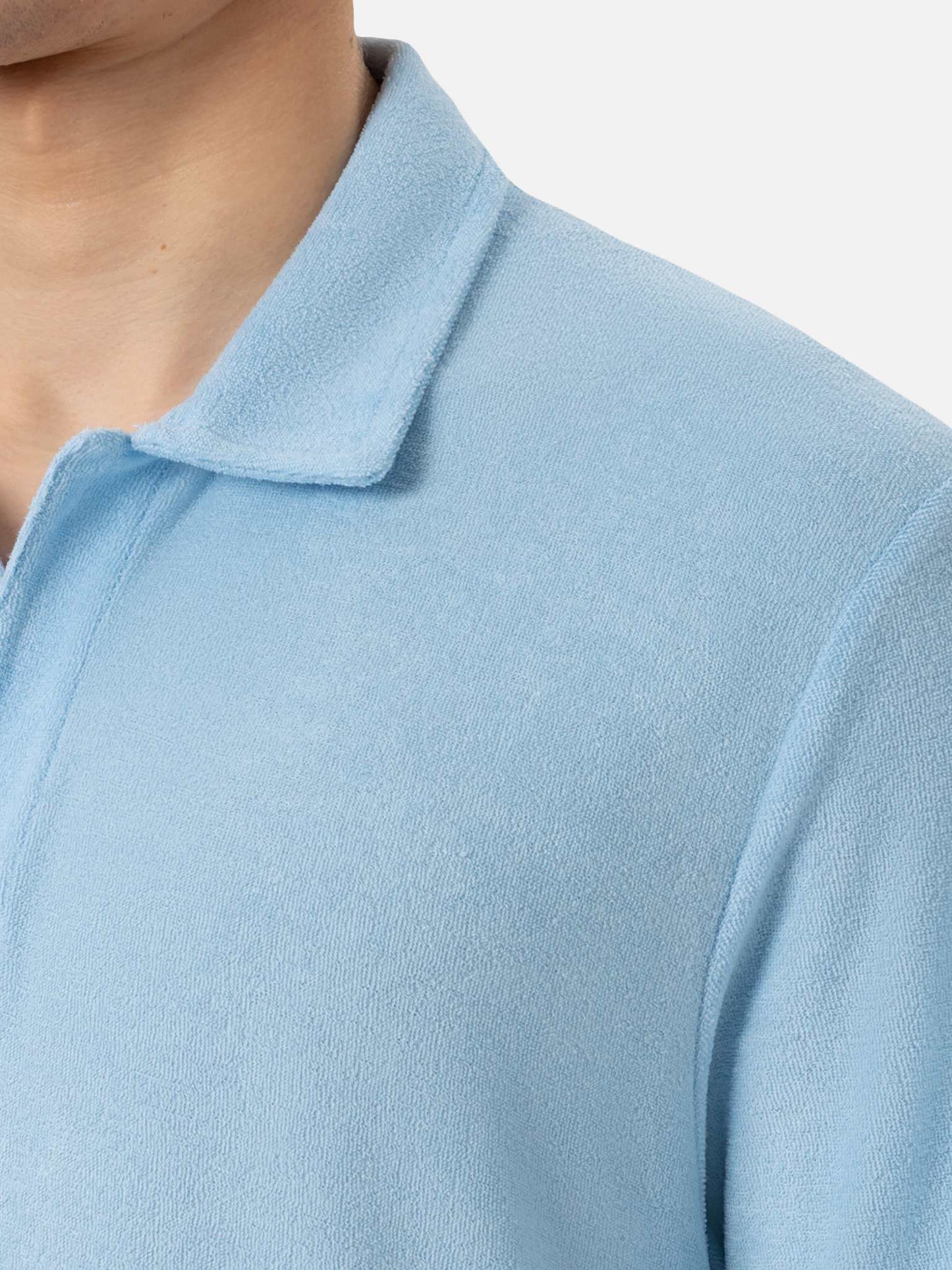 Jeremy hellblaues Frottee-Poloshirt