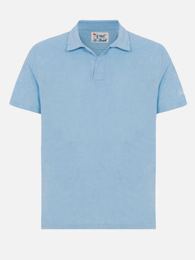 Jeremy hellblaues Frottee-Poloshirt