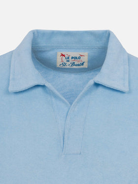 Jeremy hellblaues Frottee-Poloshirt