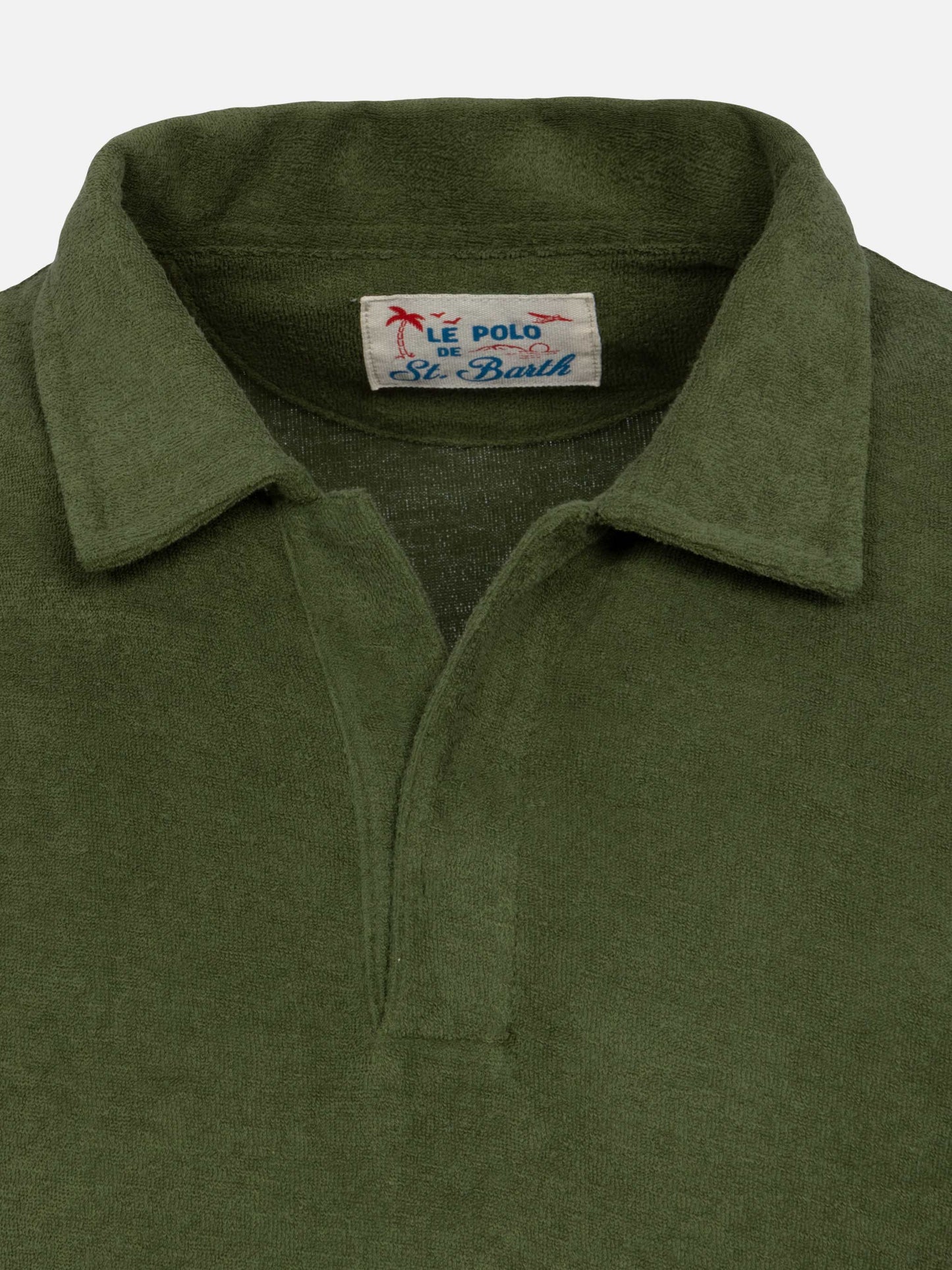 Polo Jeremy in spugna verde militare