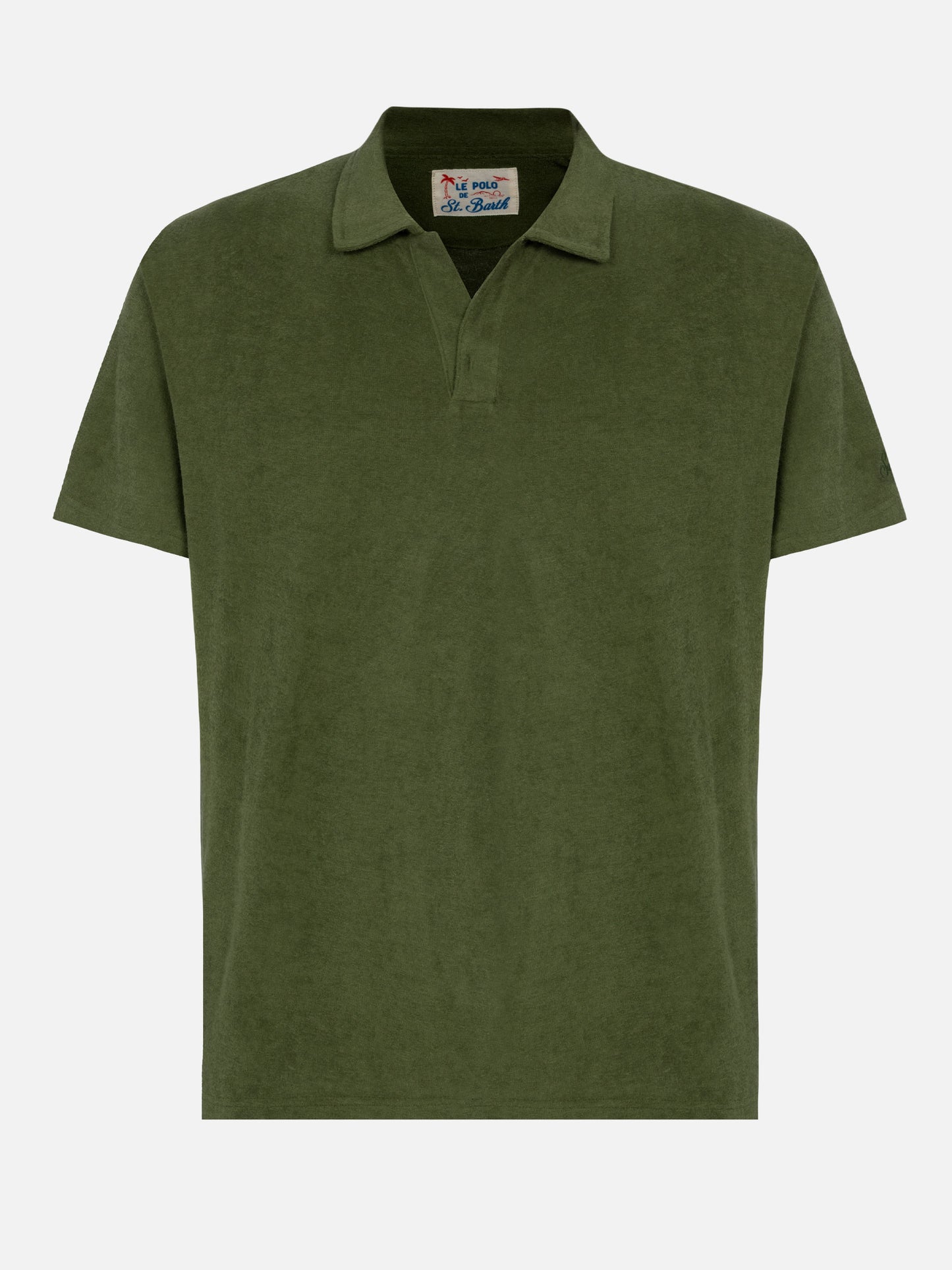 Polo Jeremy in spugna verde militare