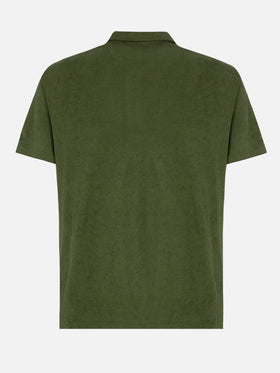Polo Jeremy in spugna verde militare