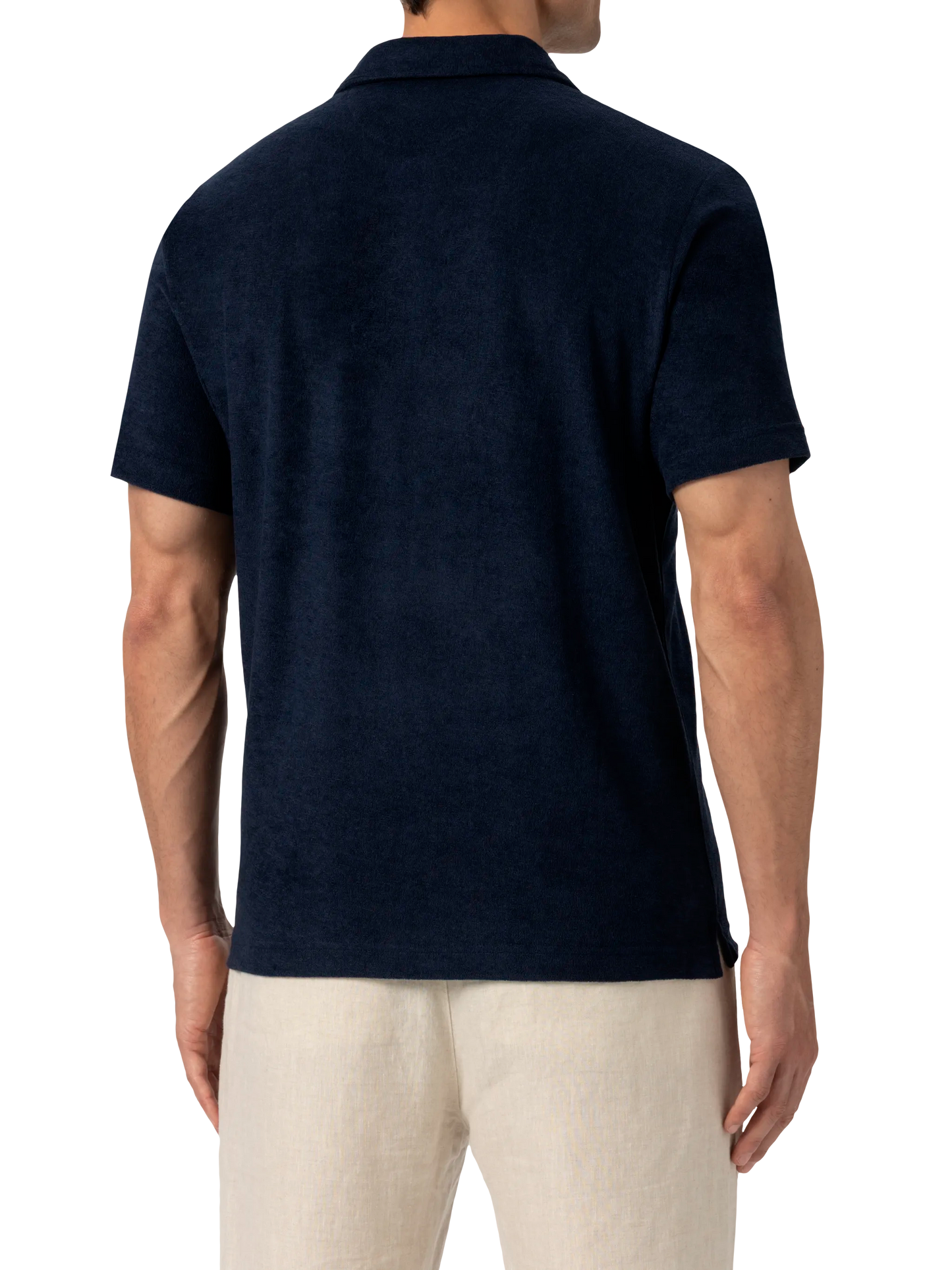 Jeremy navy blue terry buttonless polo shirt - MC2 Saint Barth