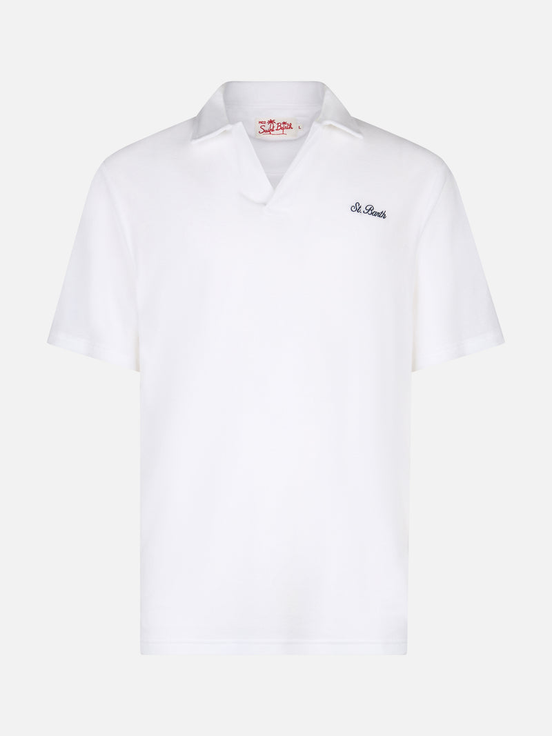 Weißes Herren-Terry-Poloshirt Jeremy