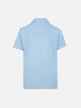 Jeremy Jr light blue terry polo shirt