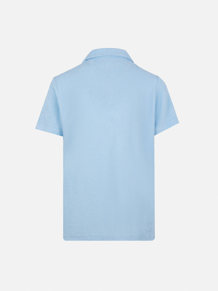 Jeremy Jr light blue terry polo shirt