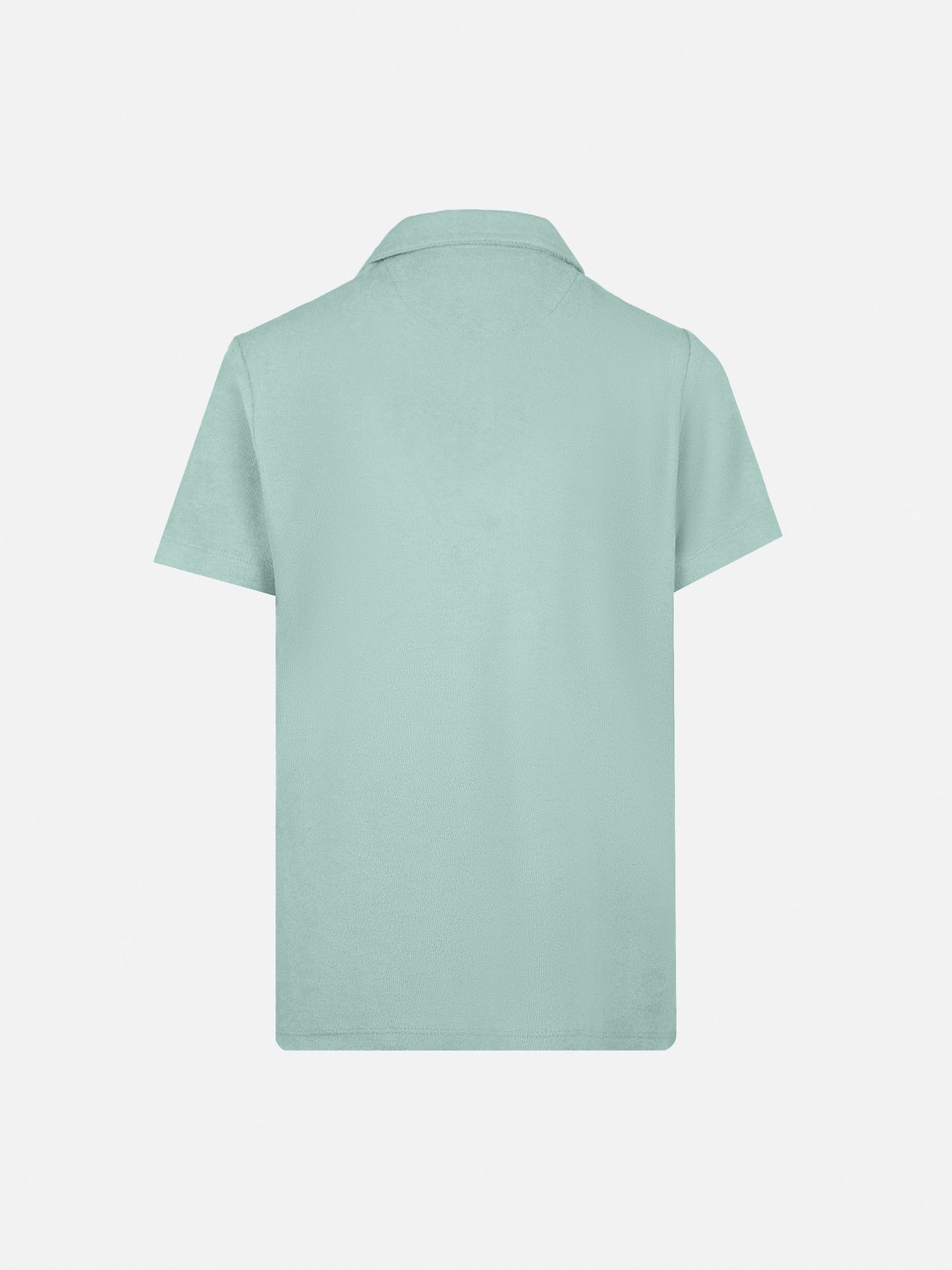 Jeremy Jr sage green terry polo shirt