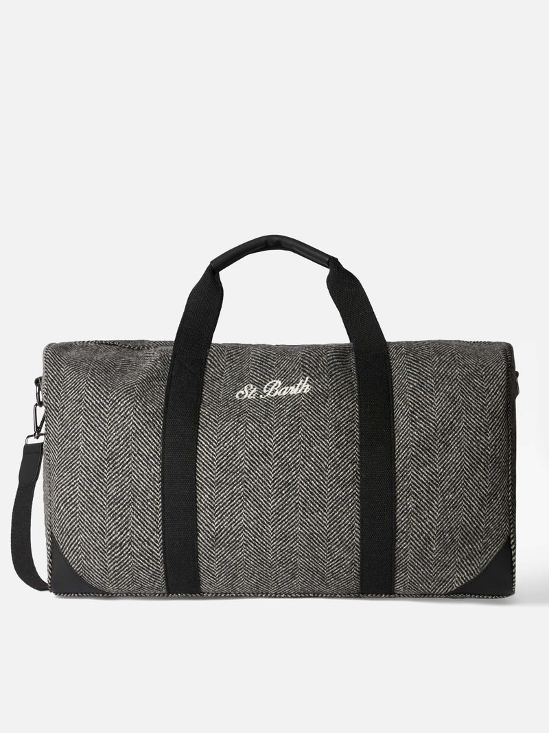 Wooly travel duffel bag Jetleg with herringbone print