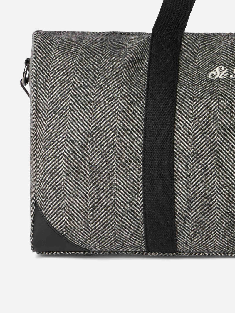 Wooly travel duffel bag Jetleg with herringbone print