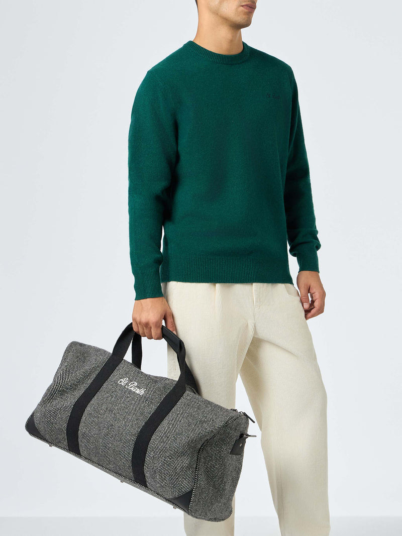 Wooly travel duffel bag Jetleg with herringbone print