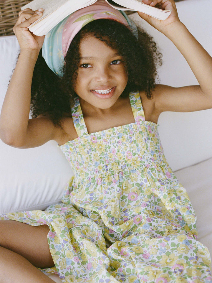 Vestido de algodón para niña Jemine Jr con estampado Betsy | MADE WITH LIBERTY FABRIC 
