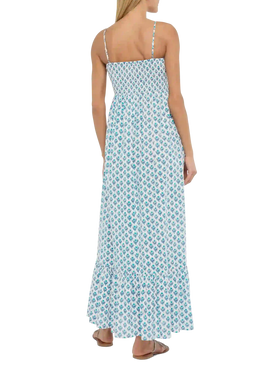 Jemma Baumwollkleid mit gesmoktem, besticktem Oberteil