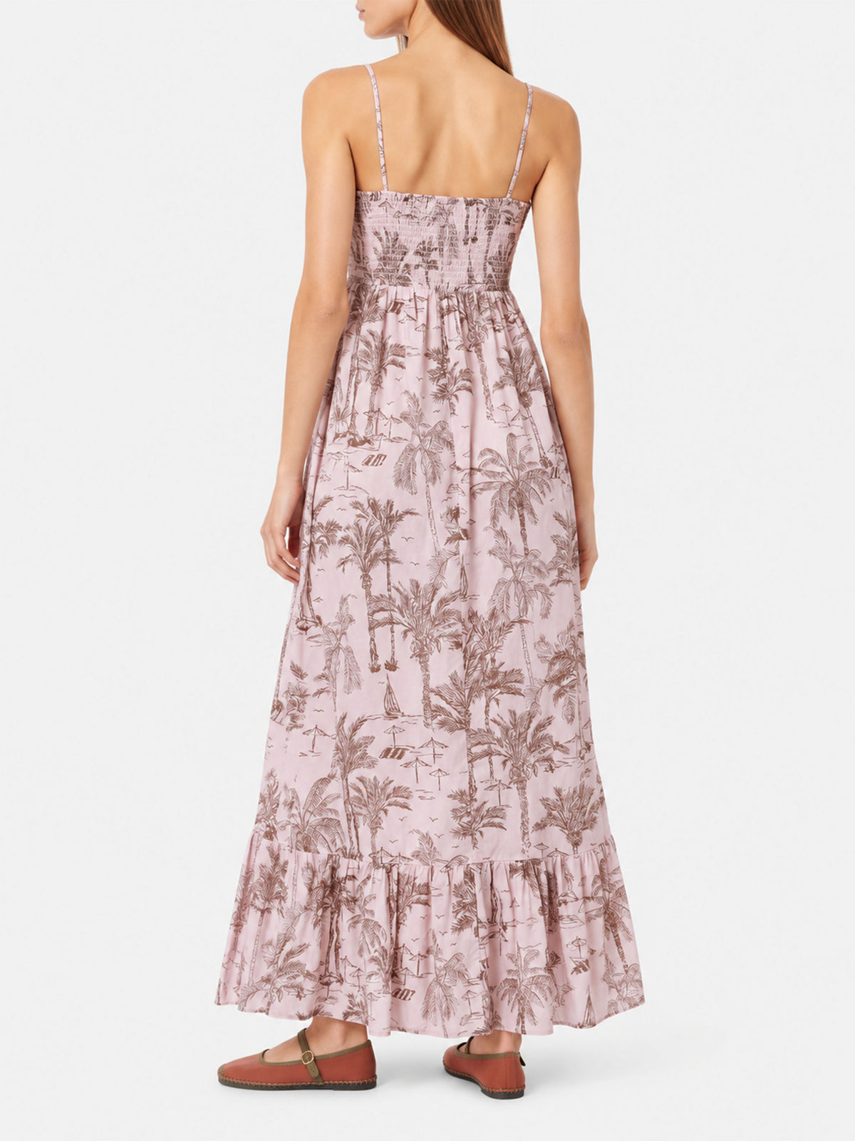 Vestido de algodón para mujer Jemma con bordado fruncido 