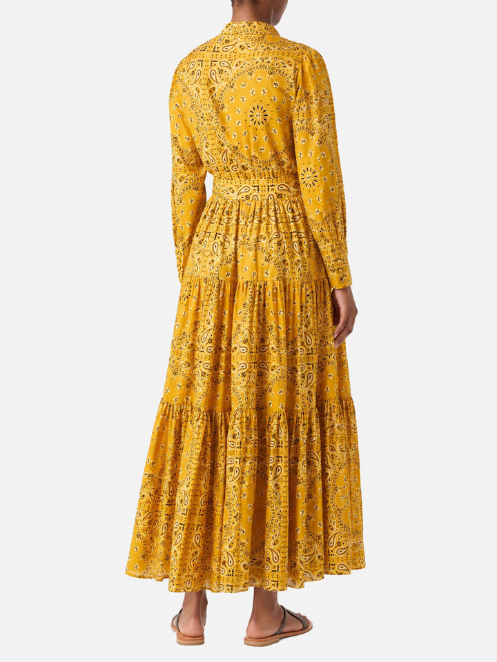 Langes Baumwollkleid Ochre Jensen mit Bandana-Print 