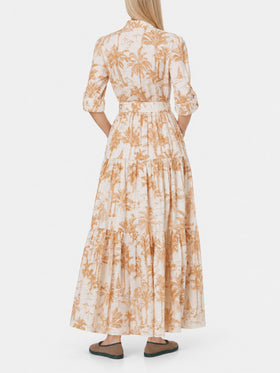 Jensen langes Baumwollkleid mit Toile-de-Jouy-Print 