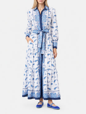 Robe longue Jensen en coton avec imprimé paisley 