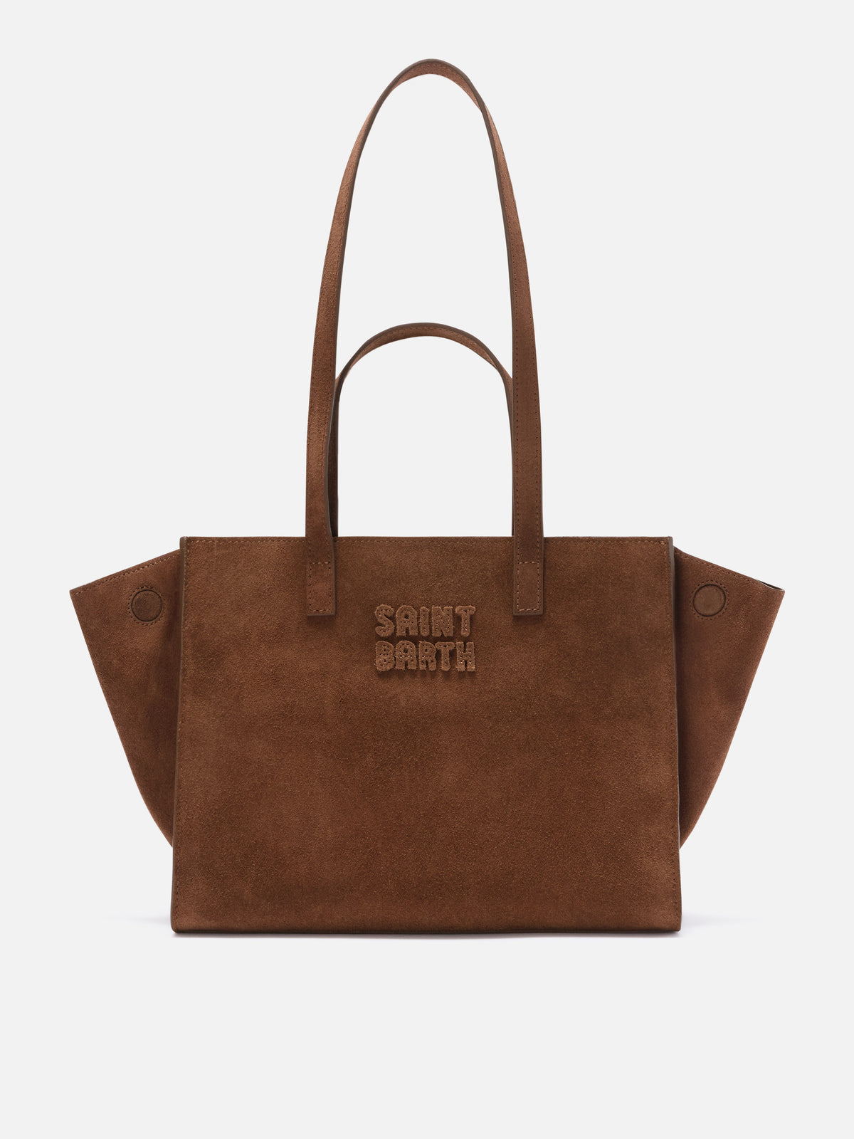 Bolso Jour Medium de ante marrón con bordado del logotipo 