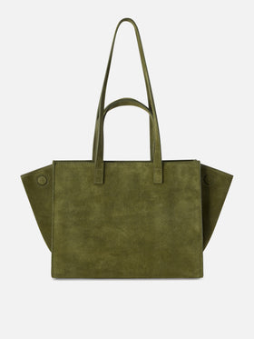 Medium Jour Wildledertasche in Military-Grün mit Logo-Label 