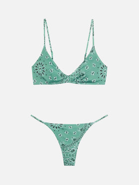 Jodene slip mare sgambato con stampa bandana - Bralette scollata con stampa bandana Paloma