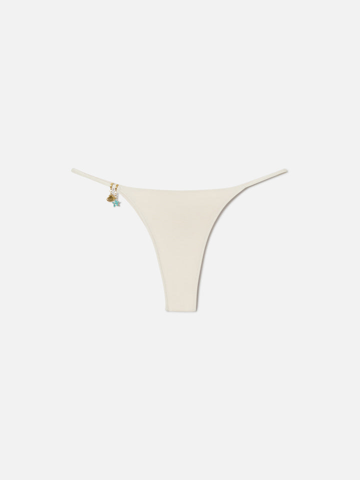 Bikini Salina Jodene glossy finish beige e oro con charms