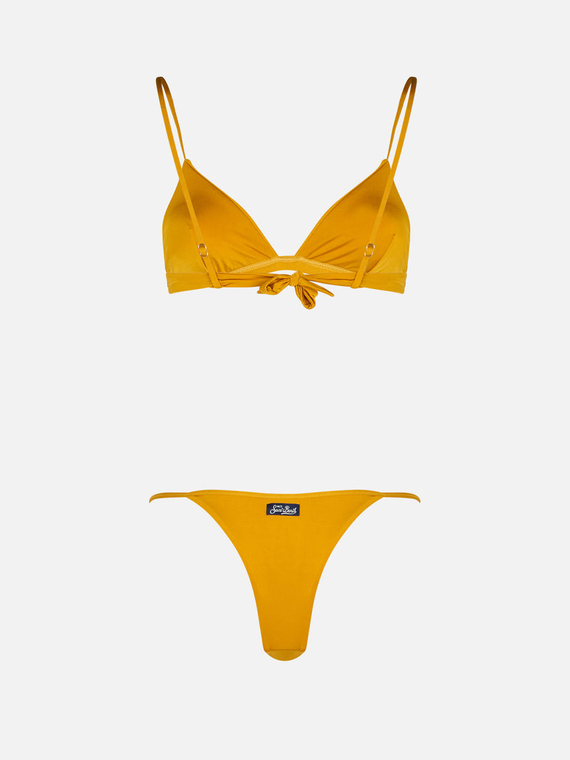 Bikini a triangolo da donna giallo ocra Lucile Jodene