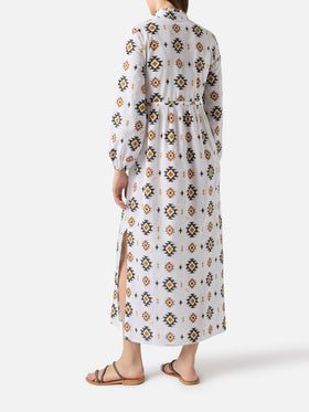Long beach dress Jodie with navajo print