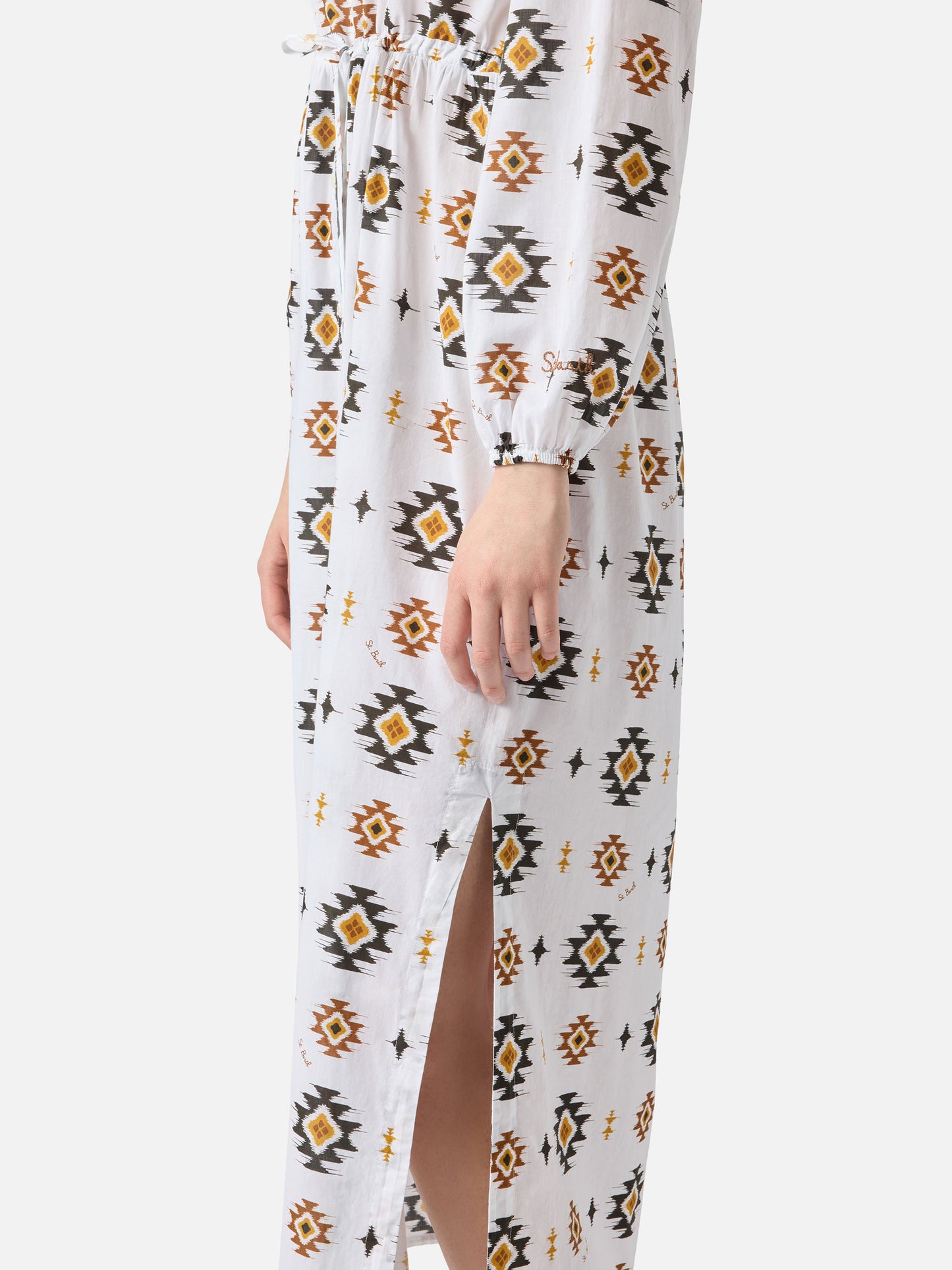 Long beach dress Jodie with navajo print