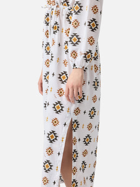 Long beach dress Jodie with navajo print