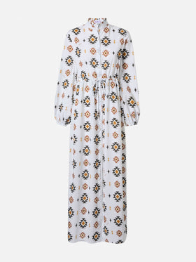 Long beach dress Jodie with navajo print