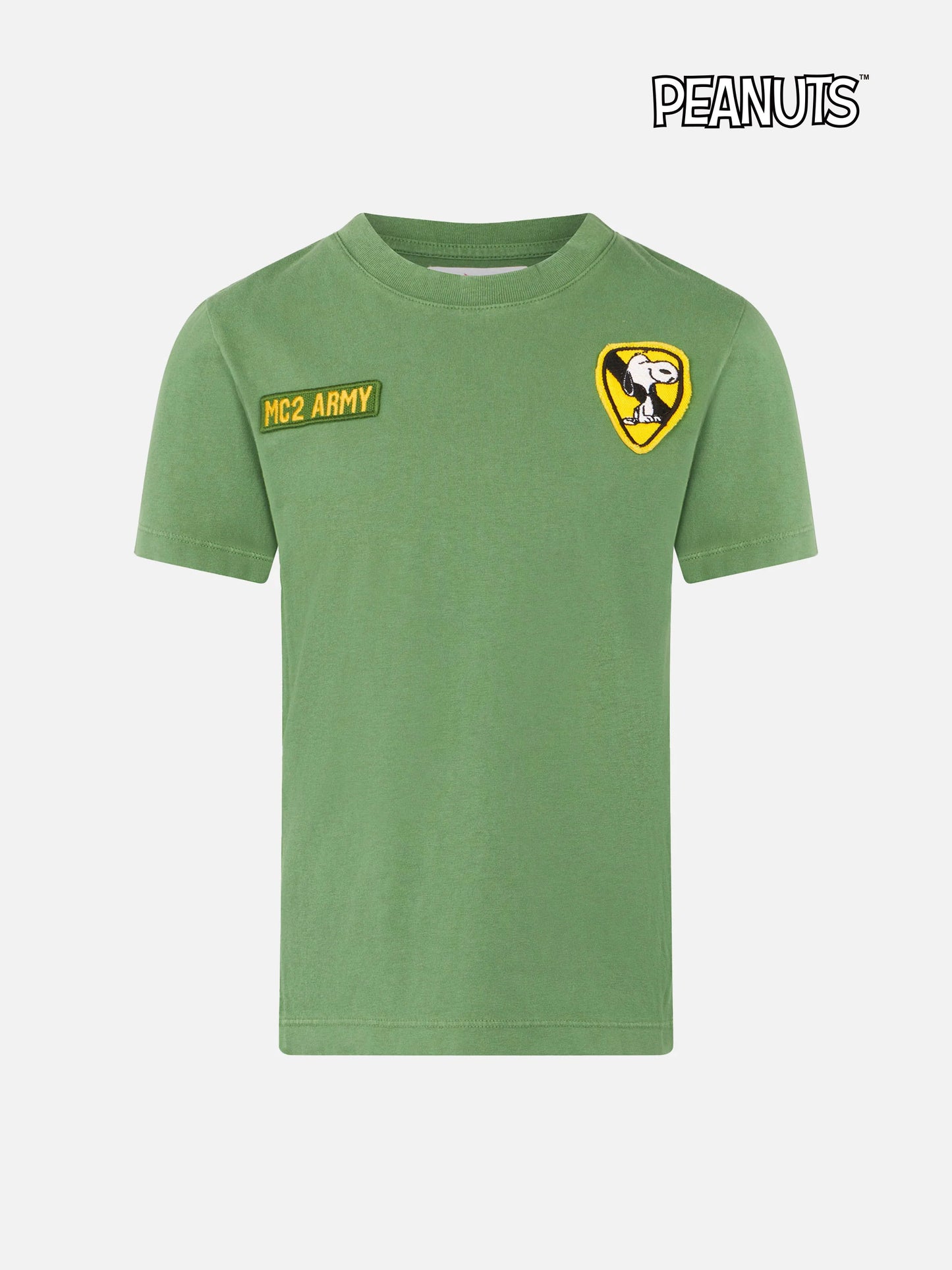 T-shirt da bambino verde militare con stampa Snoopy | SNOOPY - EDIZIONE SPECIALE PEANUTS™