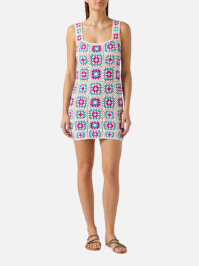 Abito Jaisal in cotone crochet multicolor