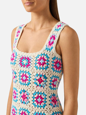 Abito Jaisal in cotone crochet multicolor