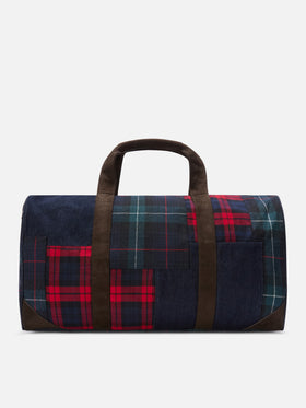 Sac de voyage Jetleg en denim patchwork et tartan avec finitions en similicuir 