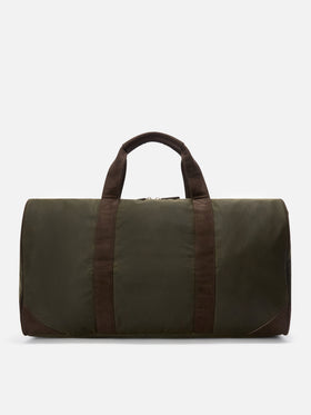 Gewachste Jetleg-Duffle-Bag in Military Green mit Logostickerei 