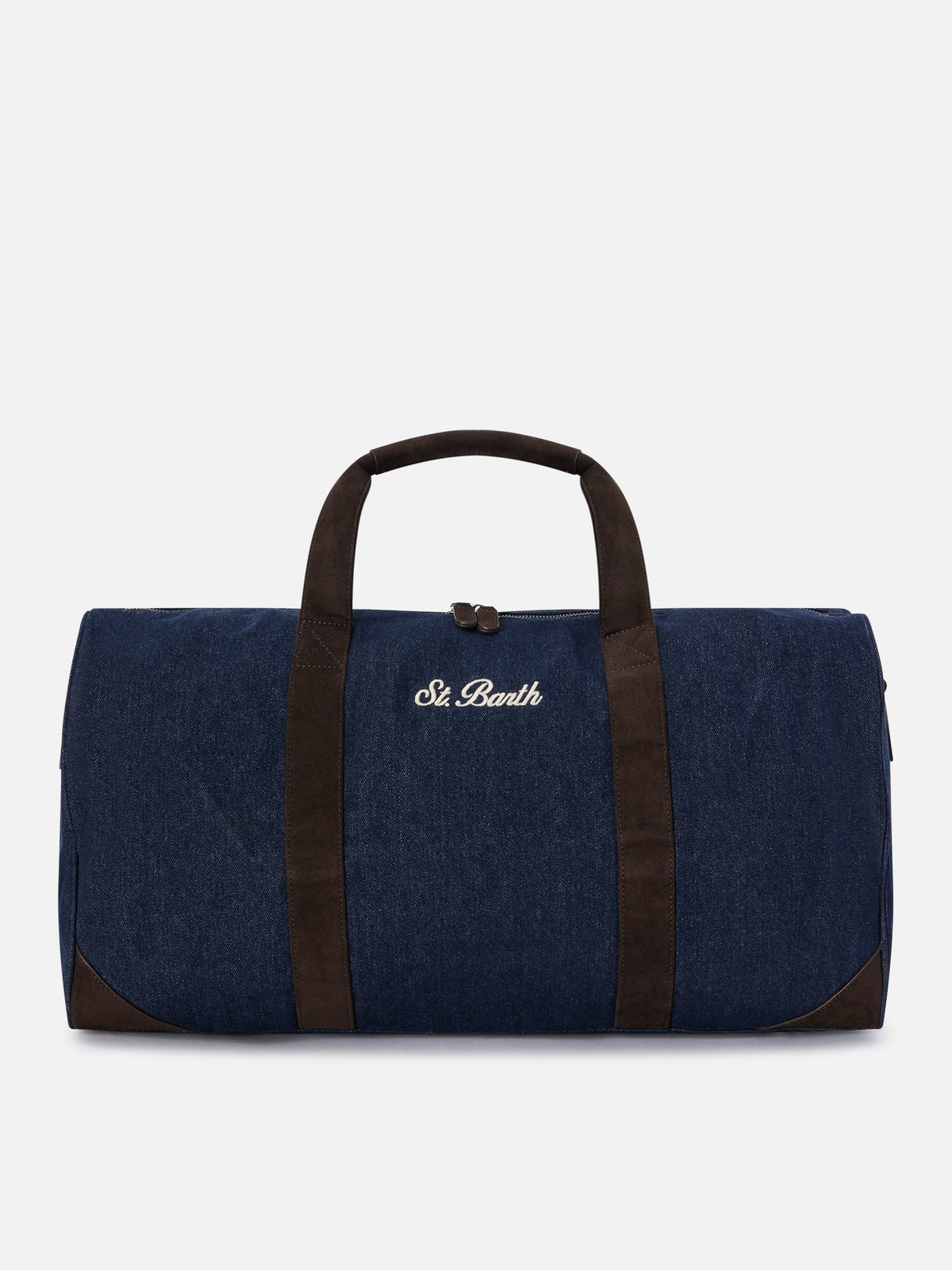 Borsone Jetleg blu in denim con ricamo logo