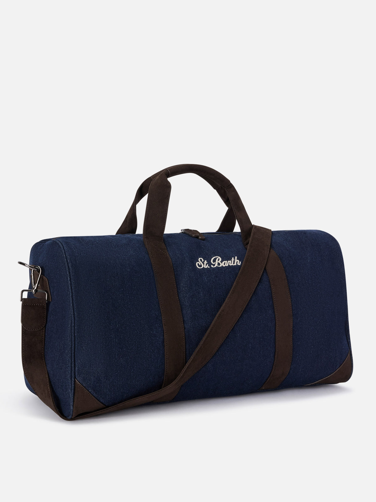 Borsone Jetleg blu in denim con ricamo logo
