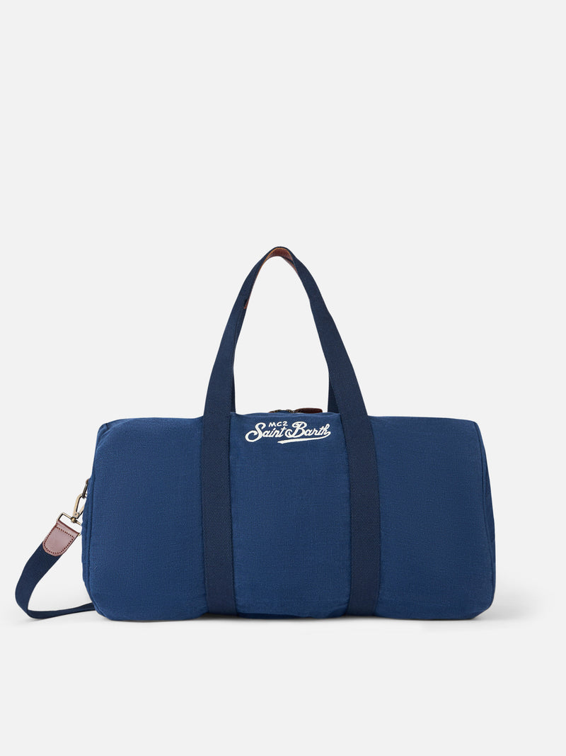 Blaue Reisetasche aus Leinen Jetleg