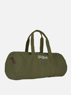 Green linen travel duffle bag Jetleg