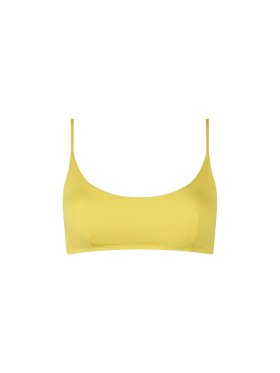 Woman pale yellow bralette beach top Judy