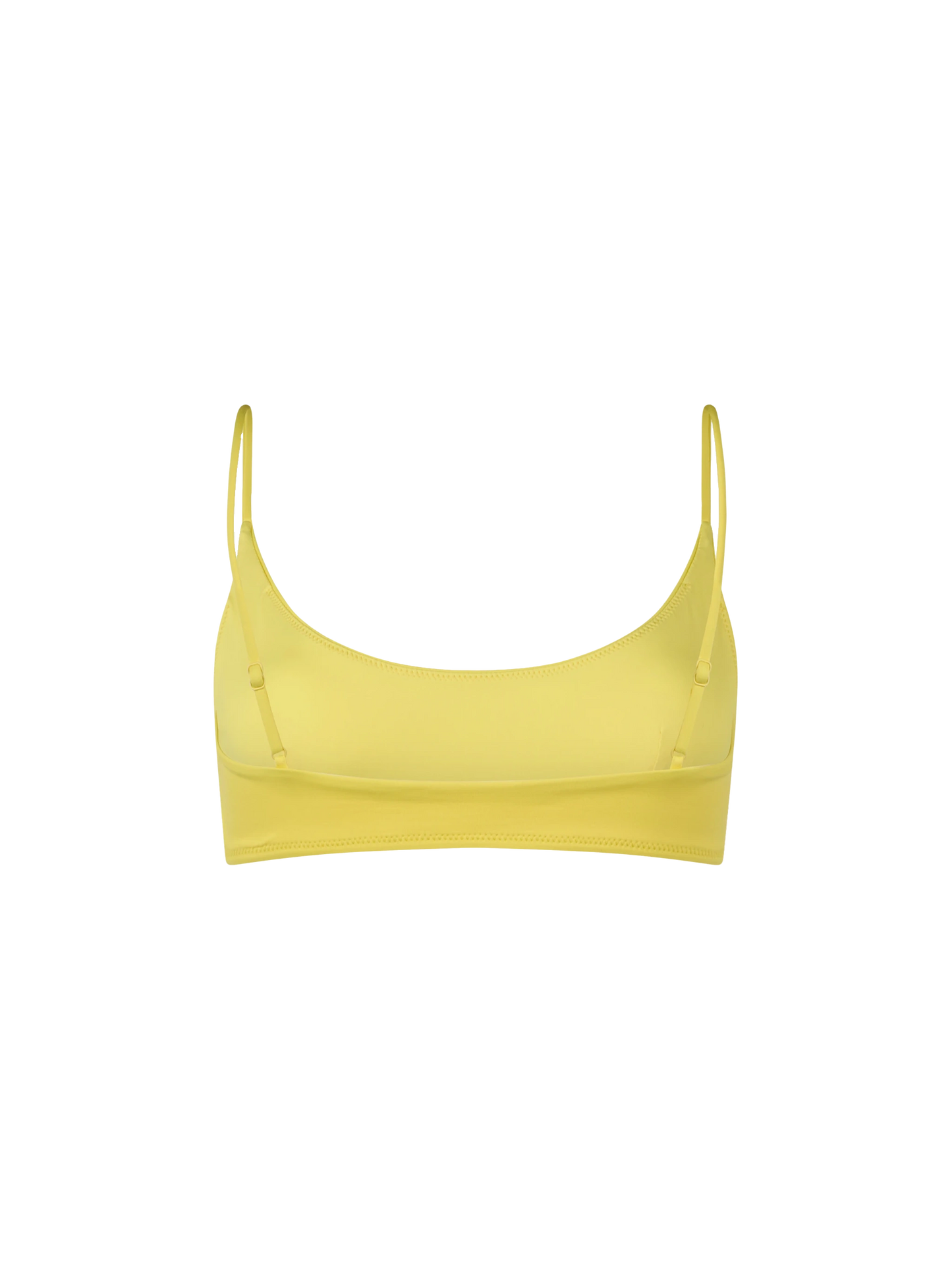Woman pale yellow bralette beach top Judy