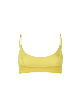 Woman pale yellow bralette beach top Judy
