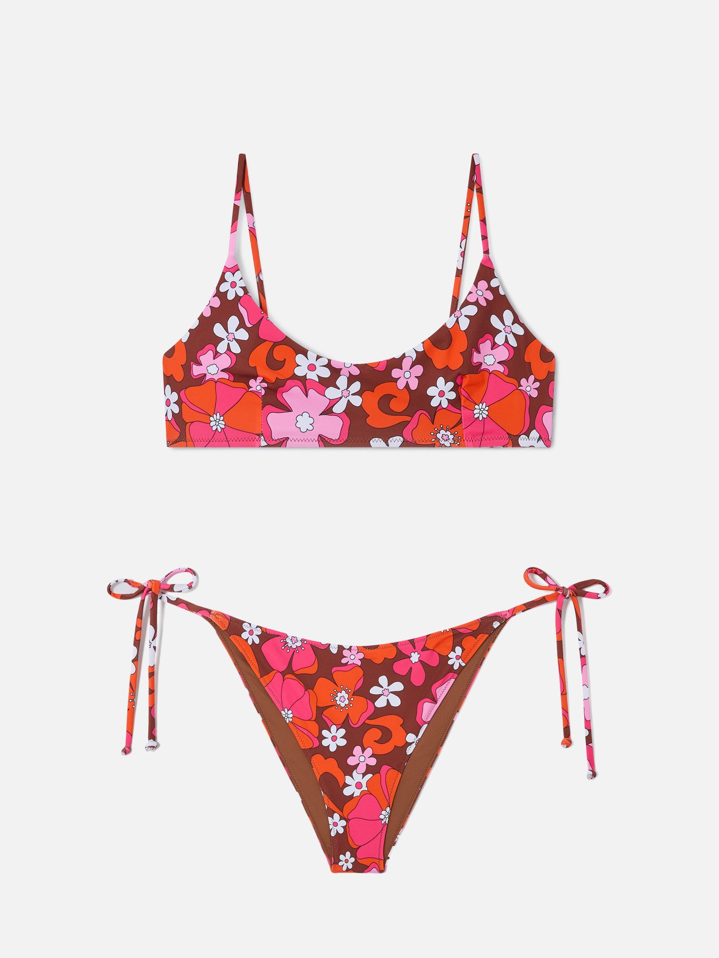 Bikini bralette Judy Virgo con estampado floral retro 
