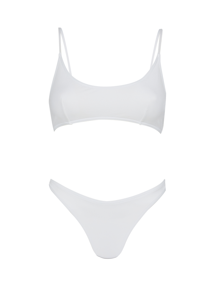 Judy Lido white bikini with bralette top and classic briefs
