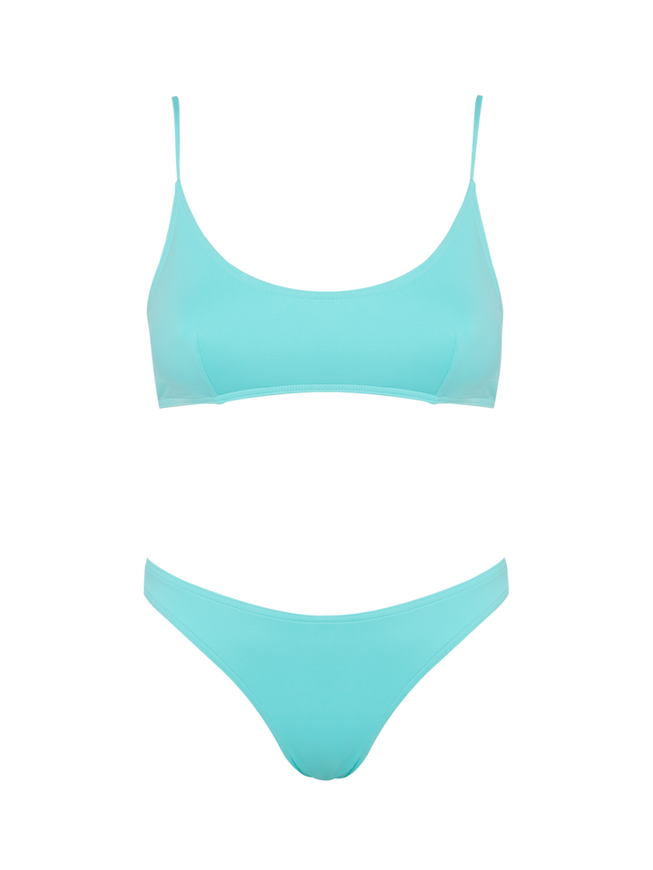 Slip mare classico Lido verde acqua - Judy top bralette da spiaggia verde acqua