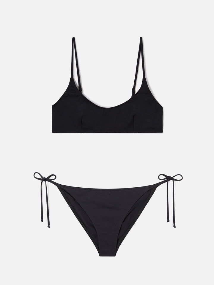 Bikini Judy Virgo bralette nero con laccetti
