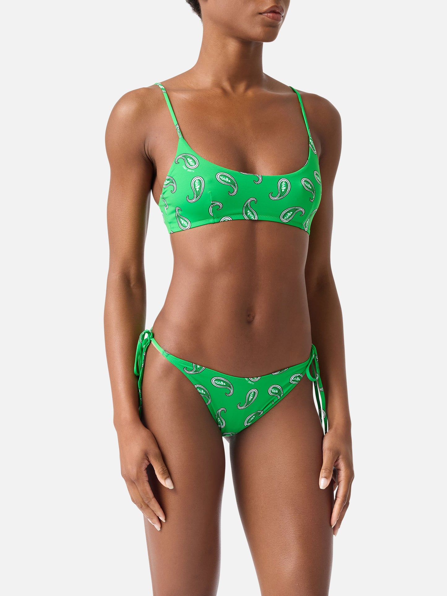 Judy Marielle green paisley bralette bikini